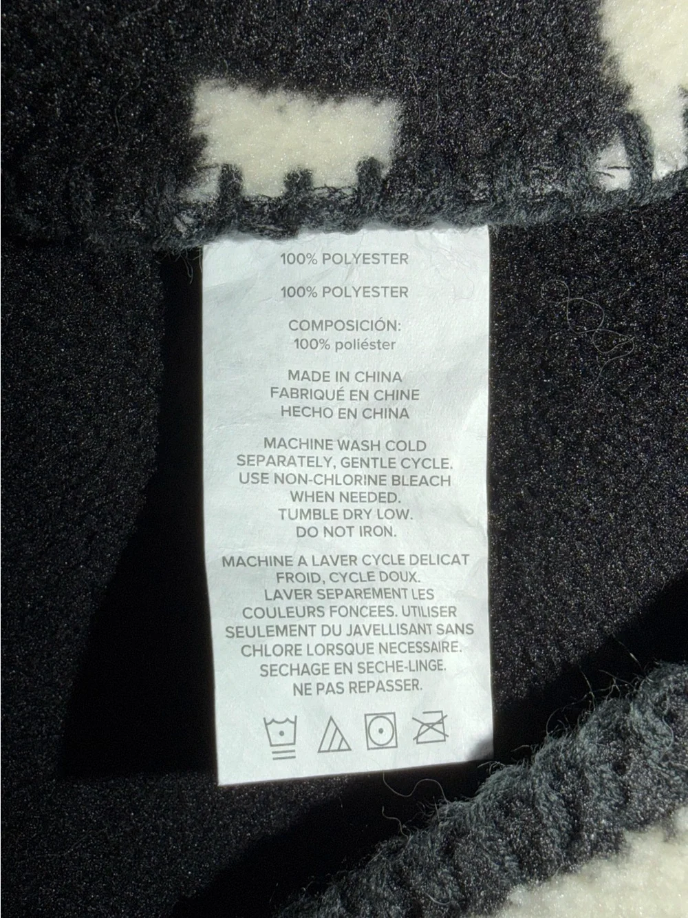 NEW Pendleton Throw Blanket Black White Sherpa